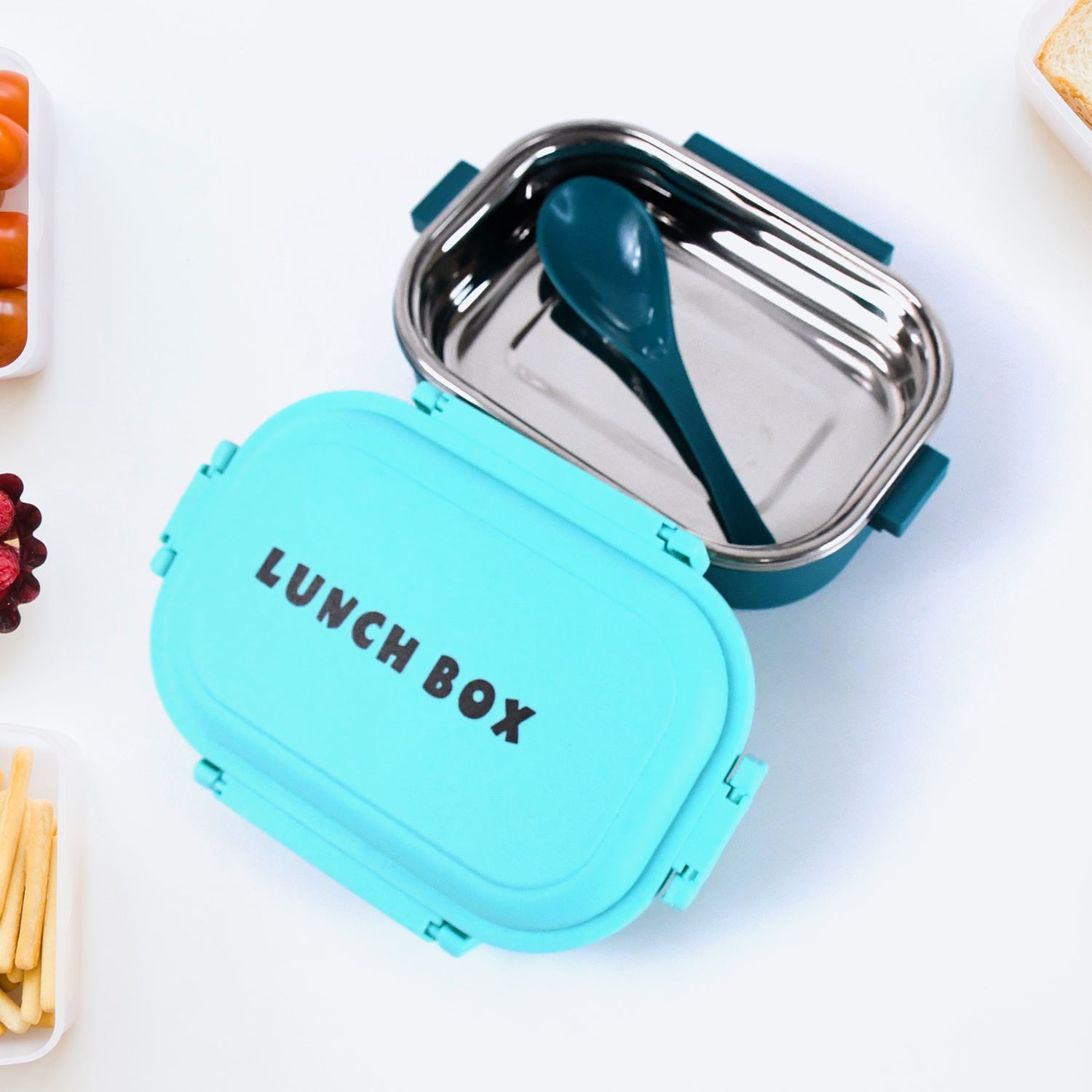 Insulated Testy Stainless Steel Leakproof Lunch Box With Spoon (1 Set) Insulated Testy Stainless Steel Leakproof Lunch Box With Spoon (1 Set)